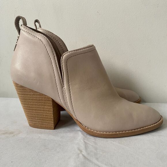 Jeffrey‎ Campbell Rosalee Block Heel Ankle Booties Ivory Leather Womens 10 - Picture 1 of 11